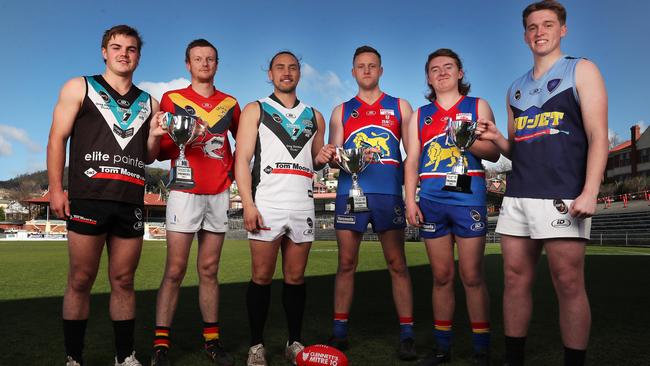 The six captains involved on grand final day. Pic: Nikki Davis-Jones.