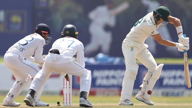 Marnus Labuschagne is trapped LBW on day two Picture: Getty Images