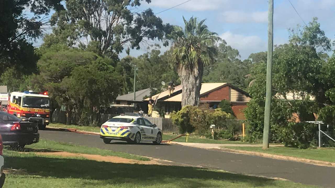 A Prince St Kingaroy home has been engulfed by flames in an early morning house fire on March 1, 2020. (Picture: Laura Blackmore)