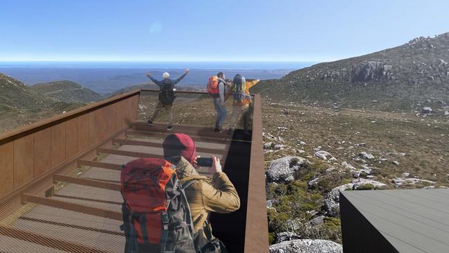 Artist's impression of Tasmania's "next iconic walk" in the Tyndall Range on the state's West Coast. Picture: Supplied