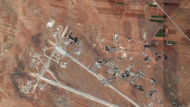 Google Earth photo of Shayrat Air Base in Syria — attacked by the US. Picture: Google Earth.