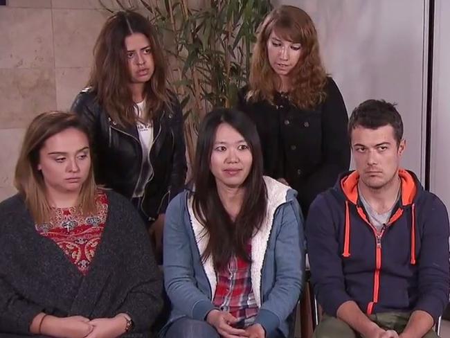 Employees of Adriano Zumbo's company who allege they have not been properly paid. Picture: Channel 9