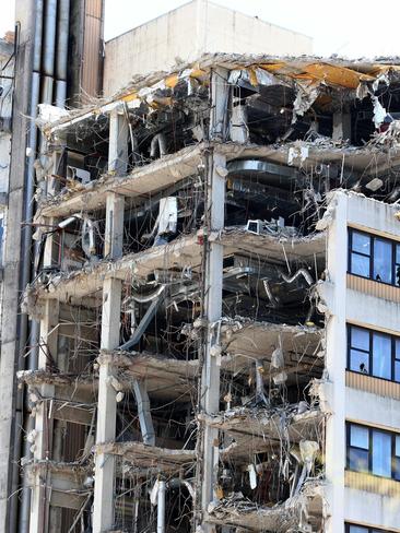 The old Gold Coast Hospital looks like a war zone during demolition on January 27, 2015. Pic: David Clark