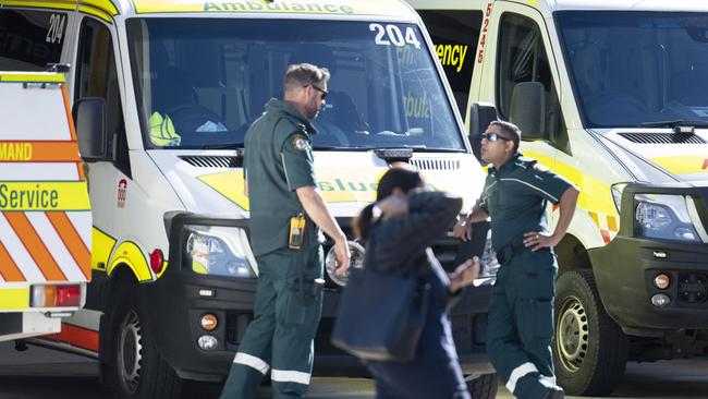 A record number of ED patients are arriving by ambulance. Picture: NewsWire / Martin Ollman