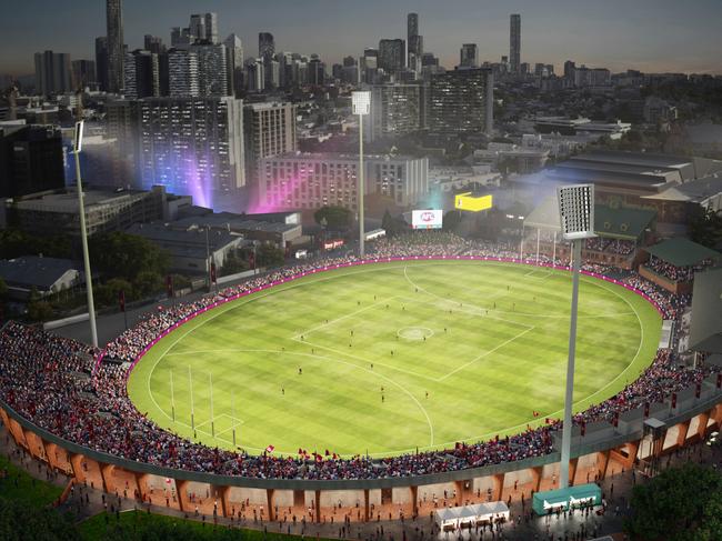 Artist impression of what the RNA Main Arena might look like during the Gabba redevelopment.