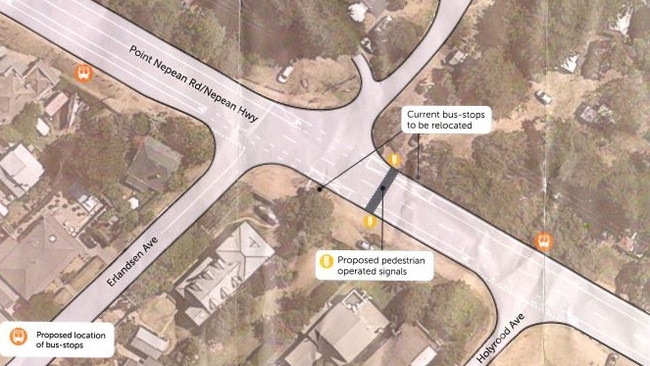 A map showing where the new pedestrian crossing is proposed was letter boxed to Sorrento residents. Picture: supplied.