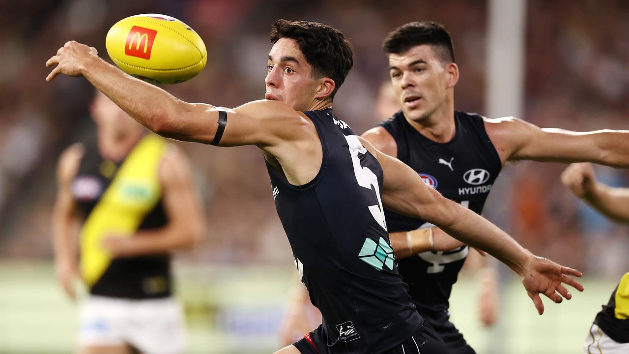 Adam Cerra is expected to return to supercharge Carlton’s midfield for its round 3 battle with unbeaten Hawthorn. Picture: Michael Klein