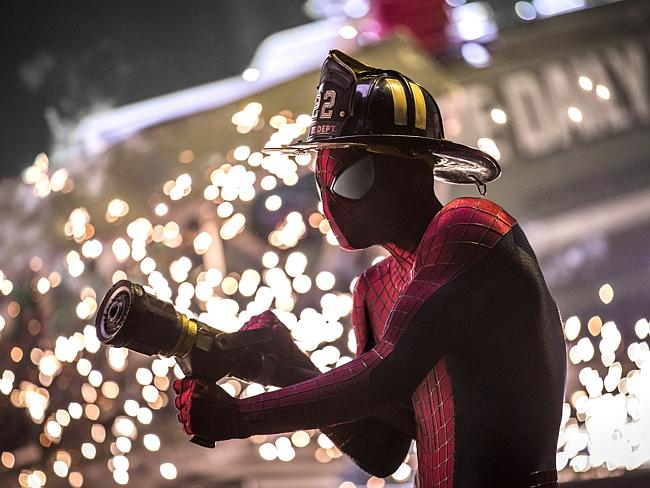 He’s back ... Andrew Garfield as Spider-Man in a scene from film The Amazing Spider-Man 2: Rise of Electro