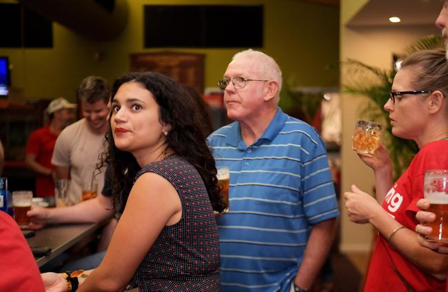 Minister for Tourism, Sport and Culture Lauren Moss was part of a sombre celebration. Picture: Keri Megelus