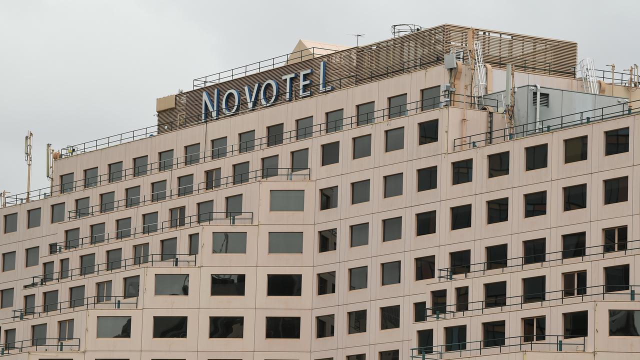 A quarantine worker at the centre of the new Sydney case caught it while working at the Novotel in Darling Harbour. She was also working at the Ibis in Darling Harbour which isn’t a quarantine hotel. Picture: Joel Carrett/NCA NewsWire