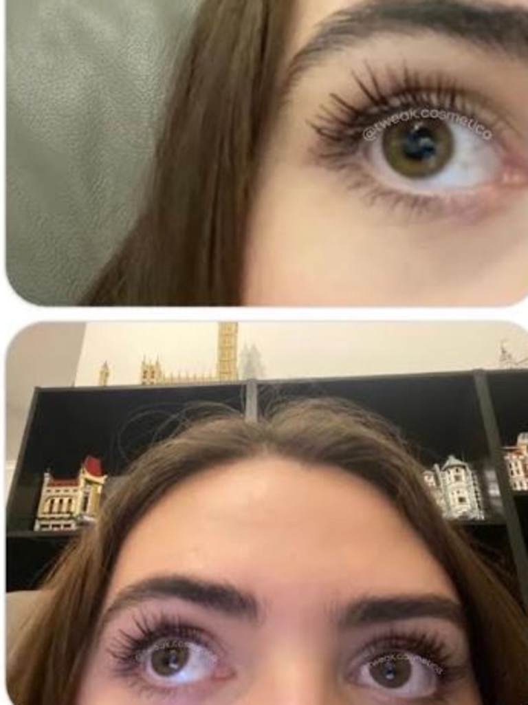 The incredible results of Tweak Cosmetica's Lash &amp; Growth Serum. Picture: Supplied