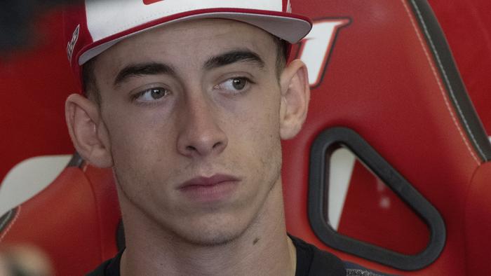 SCARPERIA, ITALY - JUNE 01: Pedro Acosta of Spain and Red Bull GasGas Tech3 looks on in box during the MotoGp qualifying practice during the MotoGP Of Italy - Qualifying  at Mugello Circuit on June 01, 2024 in Scarperia, Italy. (Photo by Mirco Lazzari gp/Getty Images)