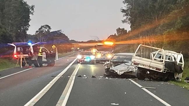 The scene of a crash on the Sunshine Motorway near Coolum on Saturday, October 19.