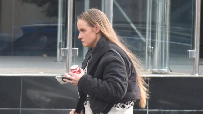 Former meth Toowoomba meth dealer Amy Breeze leaving the Toowoomba courthouse after breaching her suspended jail term on Wednesday, July 17, 2024.