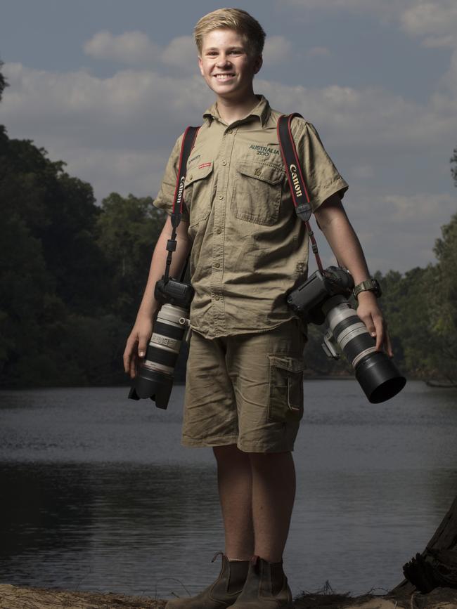 CRIKEY! Steve Irwin’s 13 year old son, Robert, shows off his photography skills with a breathtaking collection of nature photography. Robert Irwin on the Croc Trip 2017. Picture: Russell Shakespeare