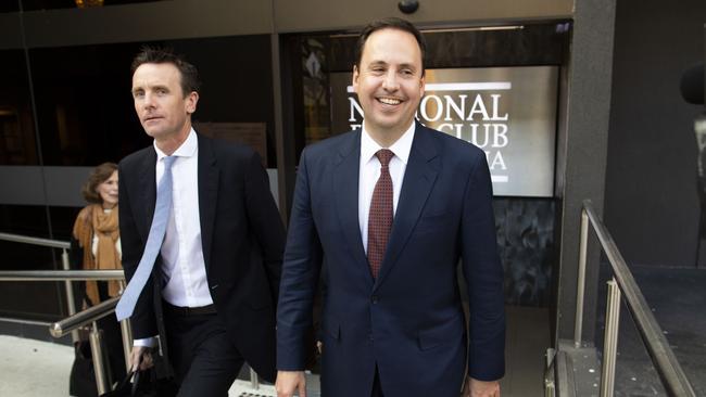 Minister for Trade, Tourism and Investment Steven Ciobo leaves the National Press Club in Canberra earlier this month. (AAP/Sean Davey).