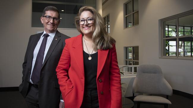 Digital News Academy director Sonya Heydeman and Ian Harper from Melbourne Business School. Picture: Arsineh Houspian