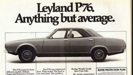 A newspaper ad for the P76. A car that promised so much.