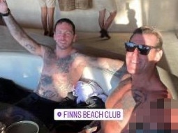 Zach Rolfe with disgraced SAS soldier Ben Roberts-Smith on holiday in Bali last year.