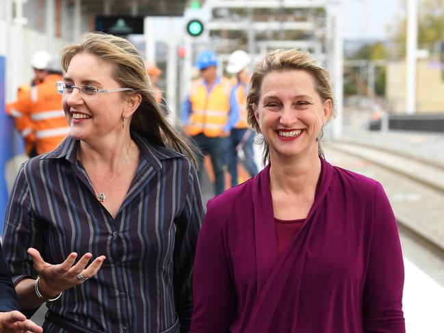 Premier Jacinta Allan with Equality Minister Vicki Ward. Picture: James Ross