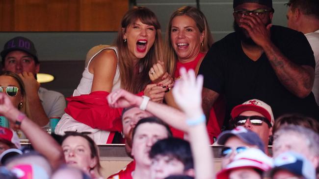 Taylor Swift cheered on her new love interest during his game. Picture: Jason Hanna/Getty