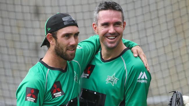 Glenn Maxwell and Kevin Pietersen developed a close bond at the Stars. Picture: Ian Currie