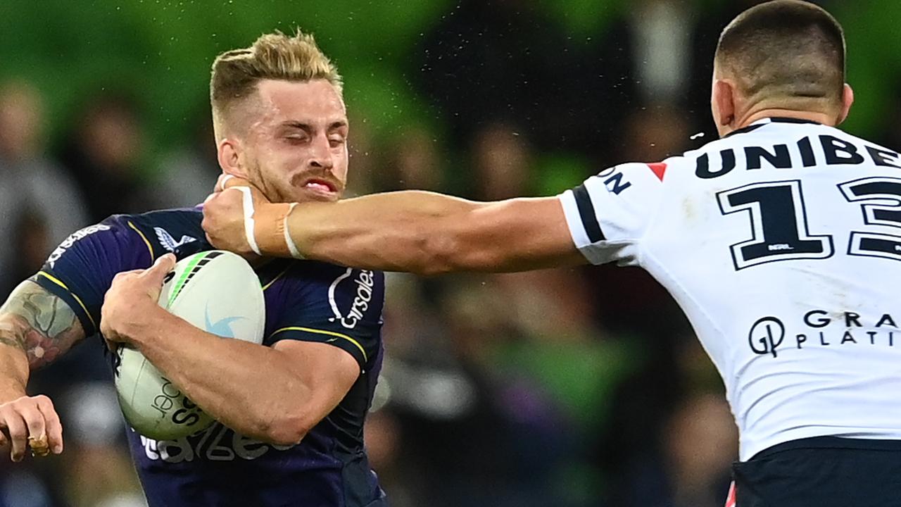 Victor Radley’s high tackle on Cameron Munster saw him sin-binned. Picture: Getty Images