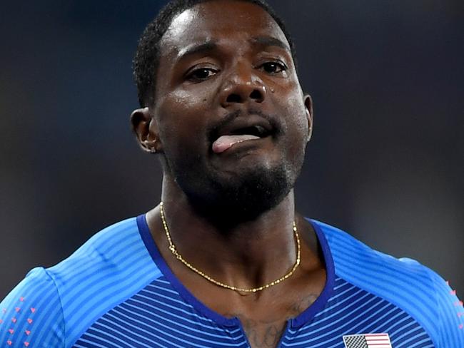 RIO DE JANEIRO, BRAZIL - AUGUST 17: Justin Gatlin of the United States reacts after competing in the Men's 200m Semifinals on Day 12 of the Rio 2016 Olympic Games at the Olympic Stadium on August 17, 2016 in Rio de Janeiro, Brazil. (Photo by Shaun Botterill/Getty Images)