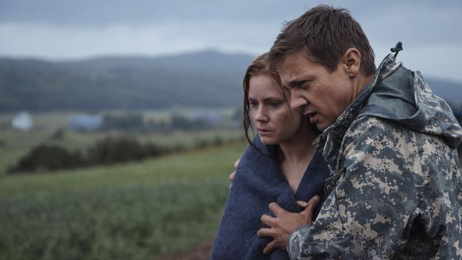 Amy Adams and Jeremy Renner tackle visitors from outer space in Arrivals.