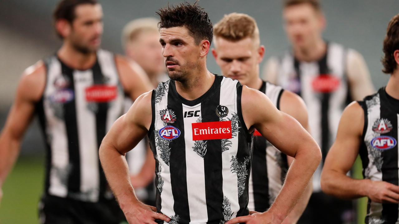 Scott Pendlebury’s Magpies are in the midst of a horror period. Picture: Michael Willson