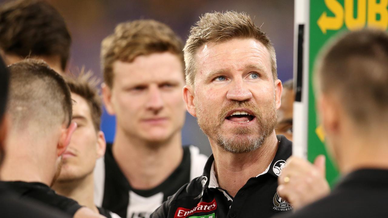 What a difference 12 months have been for Nathan Buckley. Photo: Michael Klein.