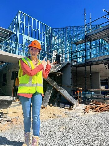 Housing Minister Meaghan Scanlon at the site of a social housing development under construction in Nerang, which is within her Gaven electorate.