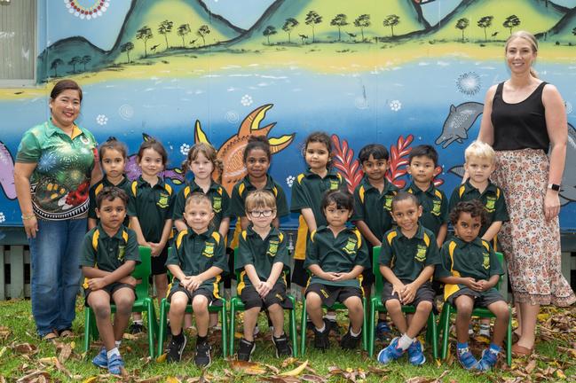 Mackay Central State School Prep Teacher Aide Mrs Jane Tolentino, Teacher: Ms Naomi Cage. Back Row: Elizah Sibley, Dana Matheson, Natalia Rebetzke, Roanni-Jaye Ganaia, Isabella Moitinho, Johan Robert, Aadhen Macaspac, Fletcher OBrien Front Row: Daniel Sauney, Maverick Smallwood, Joshua Smith, Yocheved Montales, Shem Fred, Dreydan Sauney Picture: Michaela Harlow