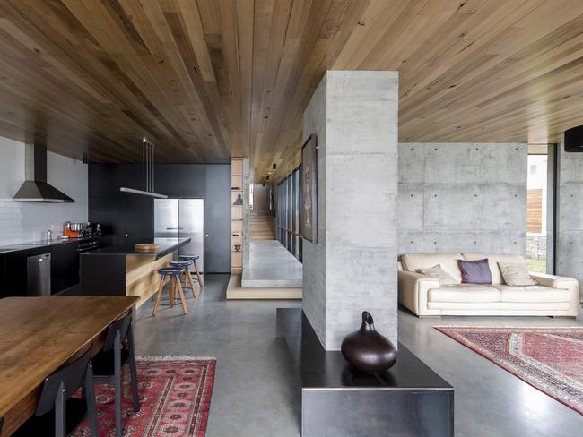 The soft warmth of the timber used throughout the home, combined with the concrete hits the mark.