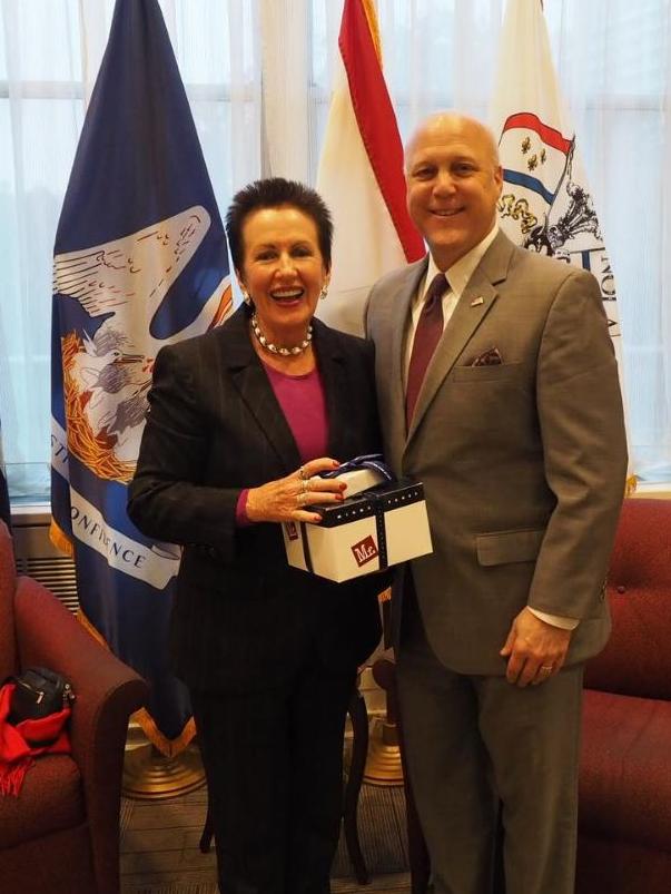 With New Orleans mayor Mitch Landrieu.