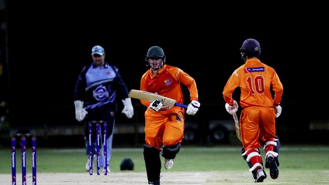 Barrier Reef Big Bash Game 1: Badgers v Hurricanes at Griffiths Park. Badgers' Rhys Camilleri and Matthew Wilkins. Picture: Stewart McLean