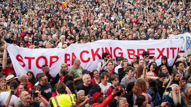 A banner is held up before Jeremy Corbyn speaks to crowd outside White Hart Lane.