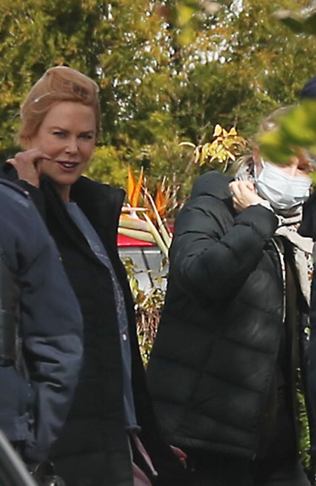 Nicole Kidman on the set of the show Roar, which is currently shooting in the Cronulla area. Picture: John Grainger