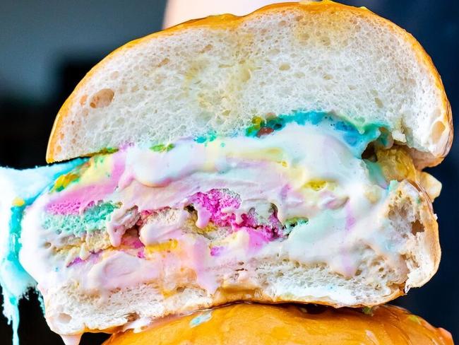 Sugar Wheels' Unicorn Burger will be available exclusively at Park Feast at Bella Vista Farm on September 8 and 9. Picture: Park Feast