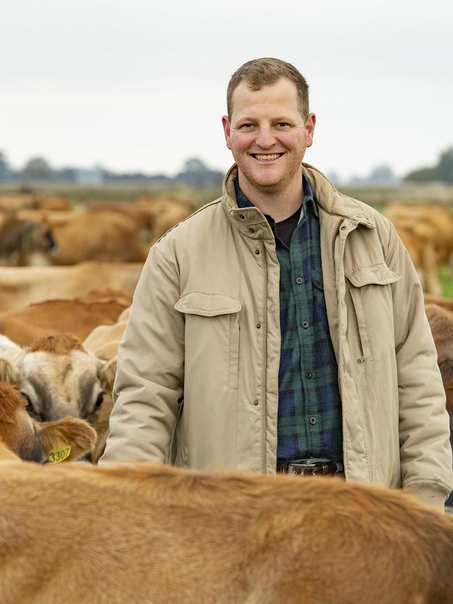 Martijn with the herd. Picture: Zoe Phillips