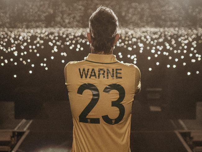 Robbie Williams tribute to Shane Warne during his Melbourne concert. Picture: Instagram