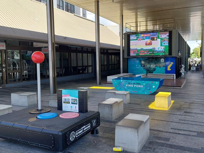 Last week the Townsville Bulletin square hosted this oversized gaming system. Picture: Leighton Smith