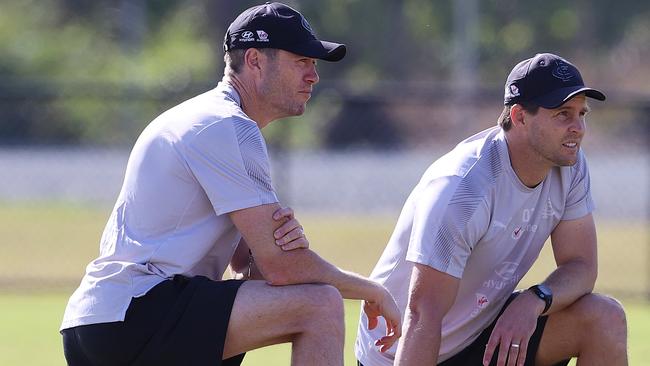 John Barker (left) has quit David Teague’s coaching staff.