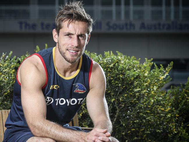 Adelaide Crows' Richard Douglas retires from the game. Picture Sarah Reed