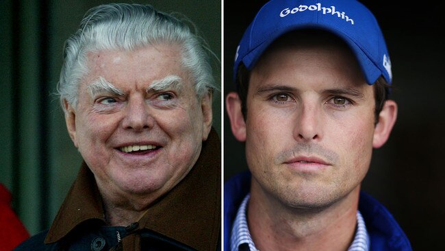 The late, great Bart Cummings (left) and Zardozi's trainer James Cummings.