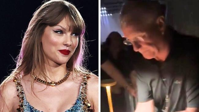 Taylor Swift's dad Scott was filmed handing out sandwiches and fruits to fans at the Sydney concert.
