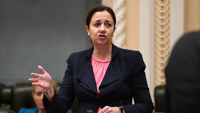 Queensland Premier Annastacia Palaszczuk in state parliament on Wednesday. Picture: Dan Peled/AAP