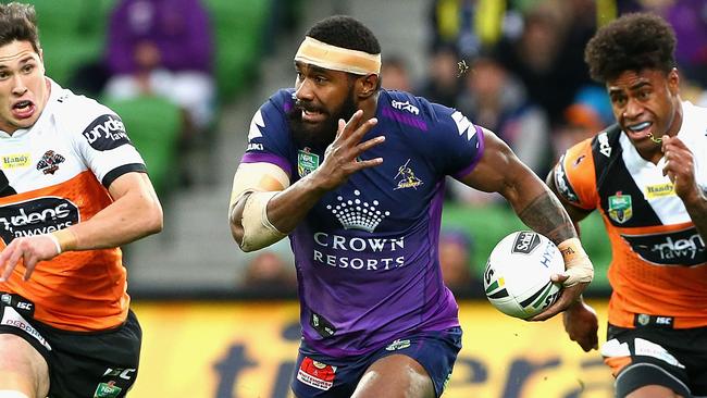 Marika Koroibete in NRL action for the Melbourne Storm.