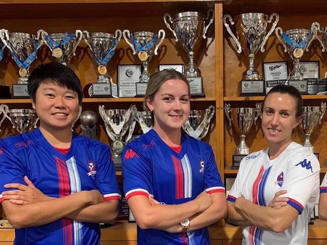 L-R: Wako Suzuki, Mia Pinchin, Serena Davidson and Lily Bills are all rearing to go for Robina this BWPL season. SUPPLIED.