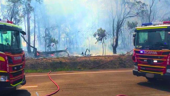 Fire fighters are yet to determine the cause of a blaze that gutted a home on a rural road south of Brisbane.